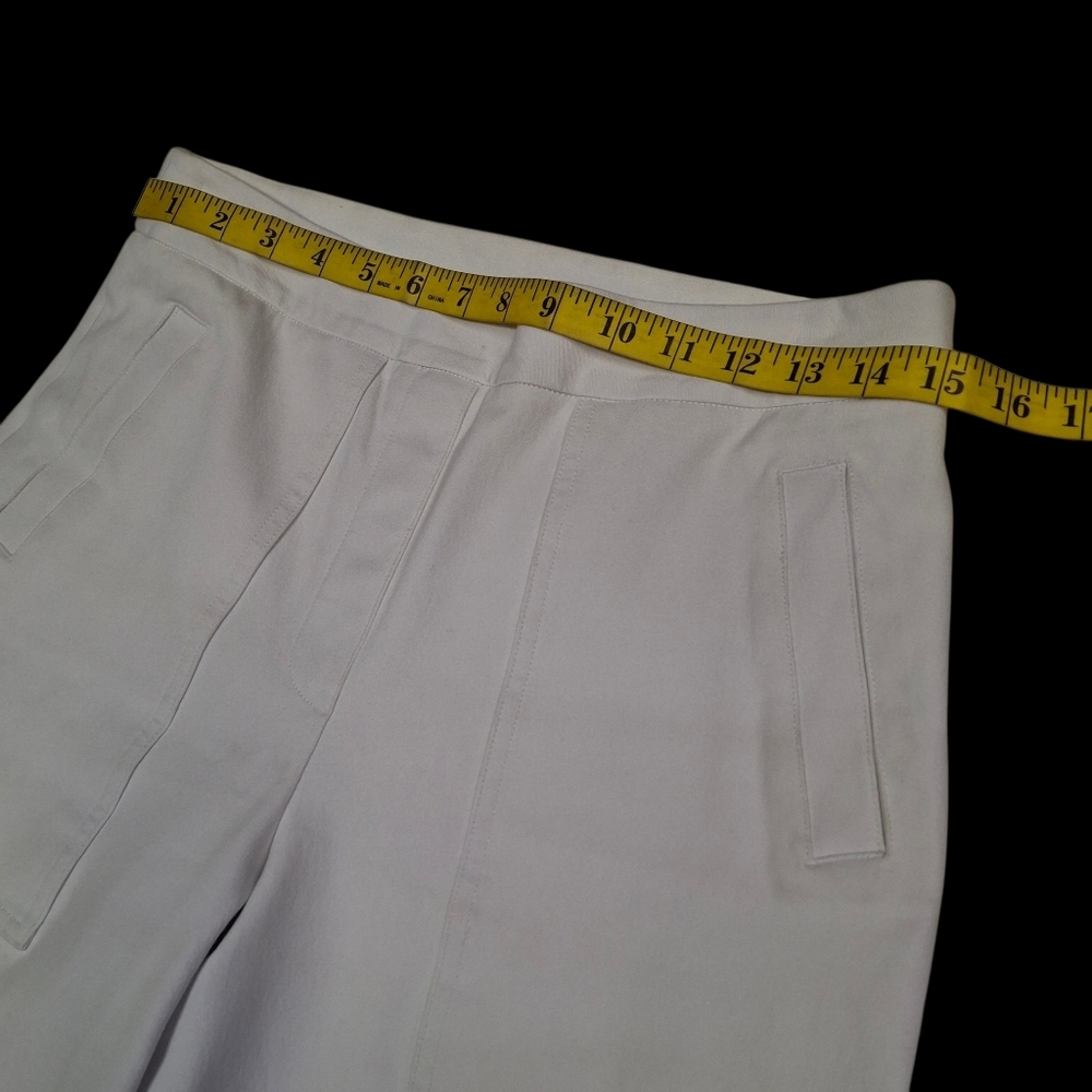 SPANX On-the-Go #20479R Cropped Wide Leg Pull-On White Pants Women Size Medium - Picture 10 of 16